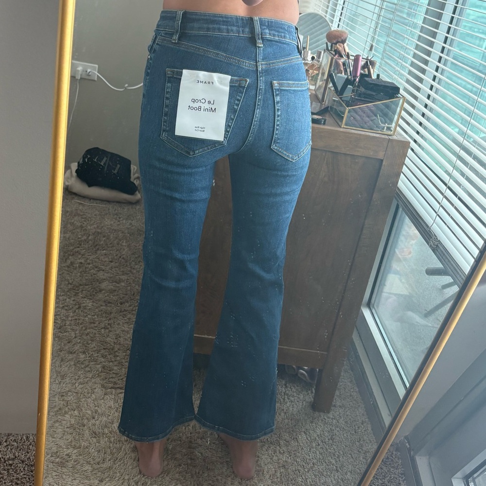 FRAME Le Crop Mini Boot Jeans NWT Size 24 Skywalk High Rise Denim